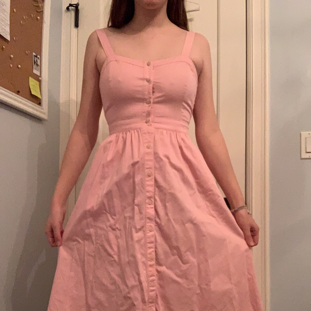 Madewell Pink Fleur Bow-Back Dress - Size 4